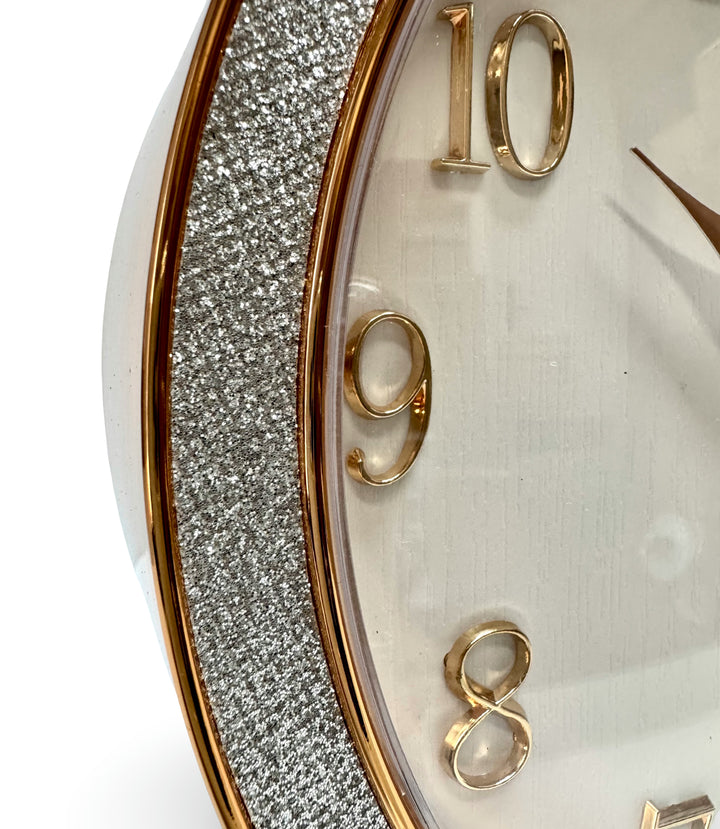 Victory Stella Golden Sparkle Rim Mantel Clock 26cm CCJ-211WT 4