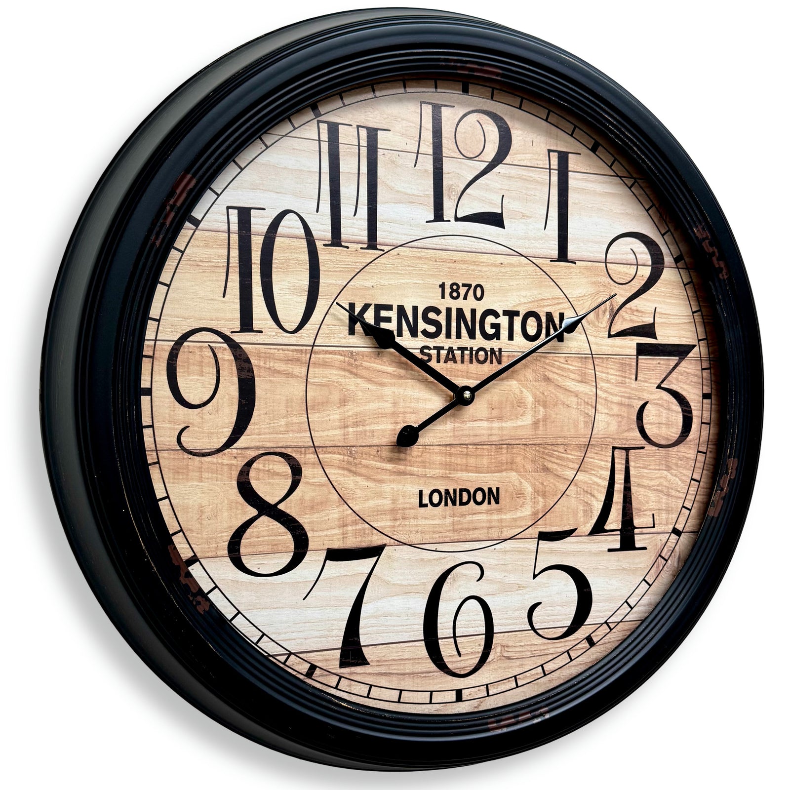 Victory Willard Classic Kensington Metal Station Wall Clock Black 58cm CHH-366 1