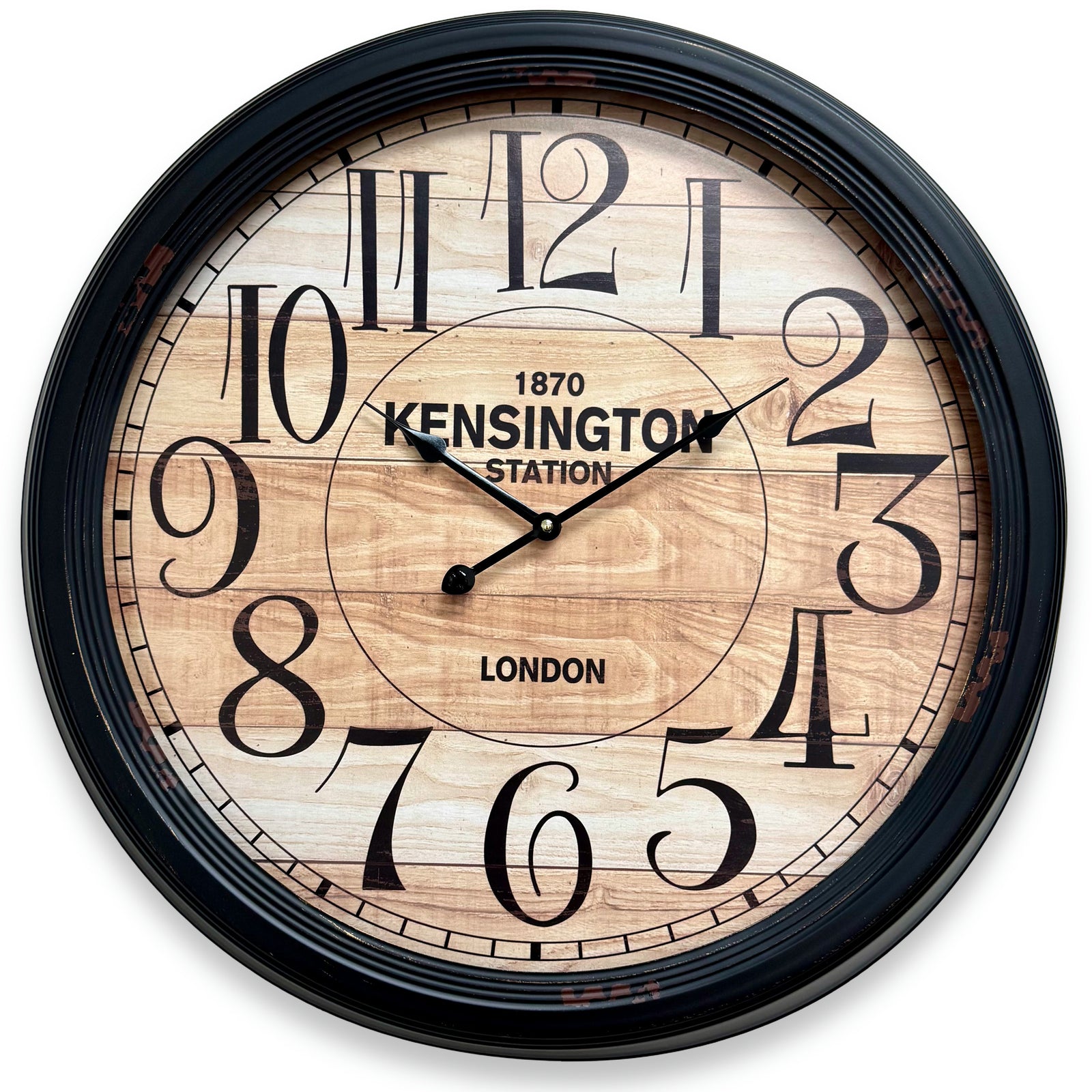 Victory Willard Classic Kensington Metal Station Wall Clock Black 58cm CHH-366 2