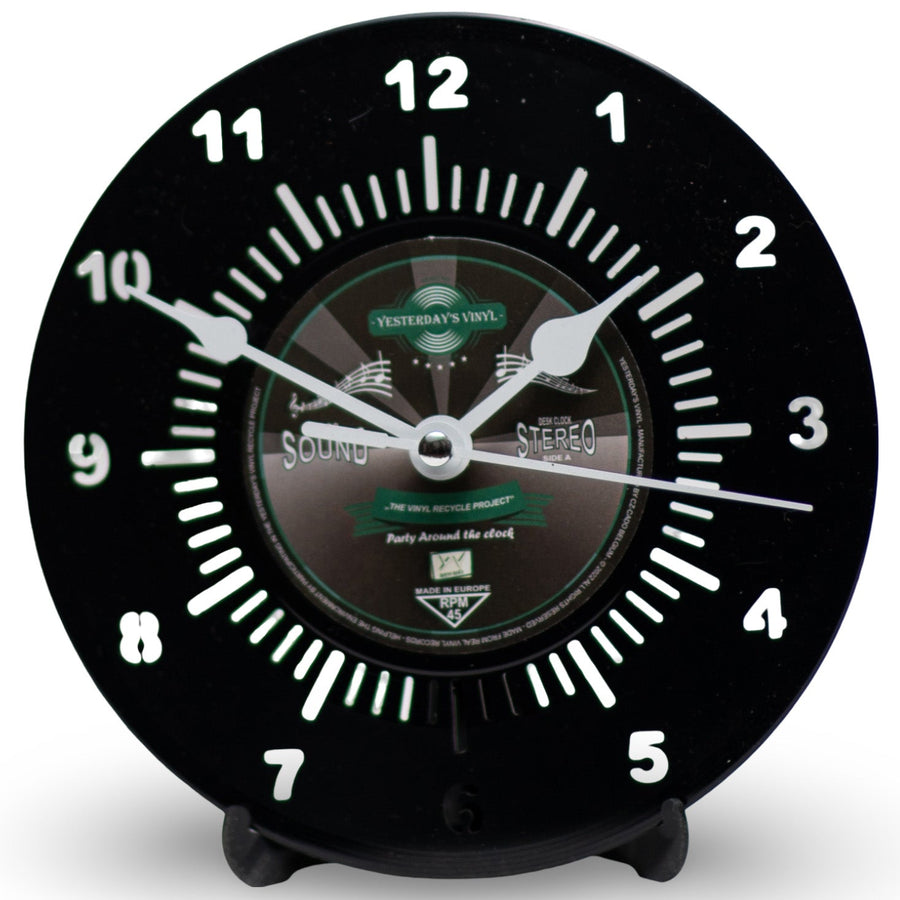 Yesterdays Vinyl Black Desk Clock 18cm 3385002 1