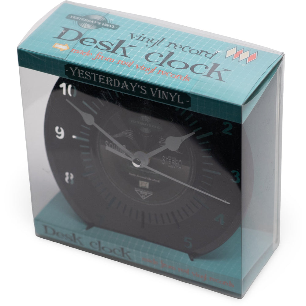 Yesterdays Vinyl Black Desk Clock 18cm 3385002 2