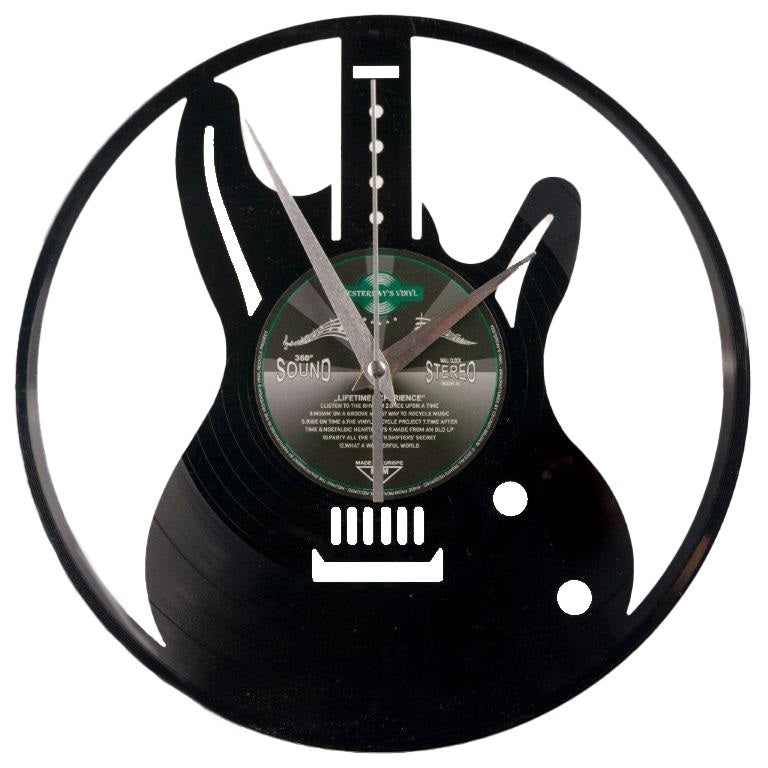 Yesterdays Vinyl Electric Guitar Wall Clock 30cm 3315004 1