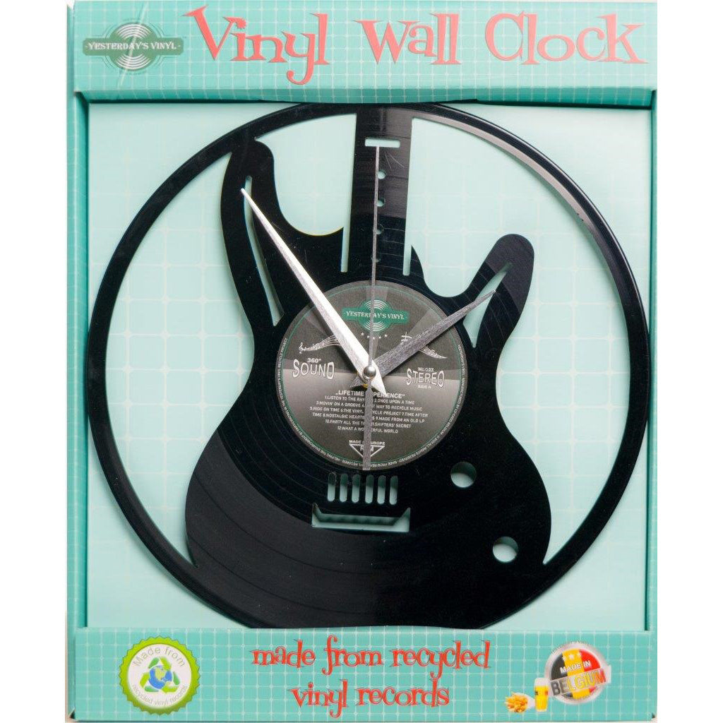 Buy Yesterday's Vinyl Electric Guitar Wall Clock 30cm Online – Oh Clocks