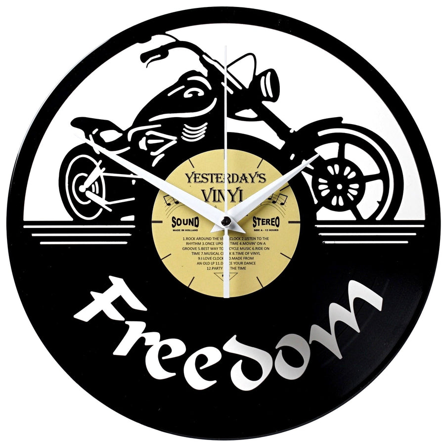 Yesterdays Vinyl Freedom Motor Wall Clock 30cm 3315038 1