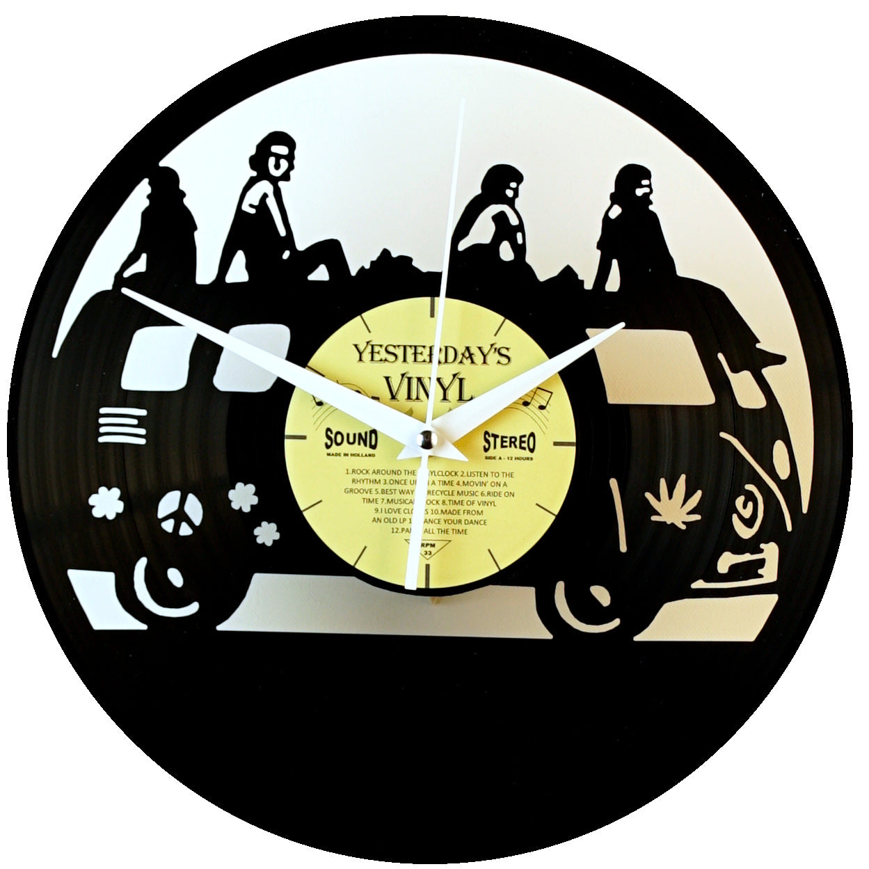 Yesterdays Vinyl Hippie Bus Wall Clock 30cm 3315034 1