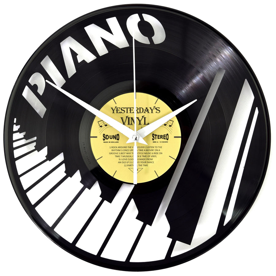 Yesterdays Vinyl Piano Wall Clock 30cm 3315007 1
