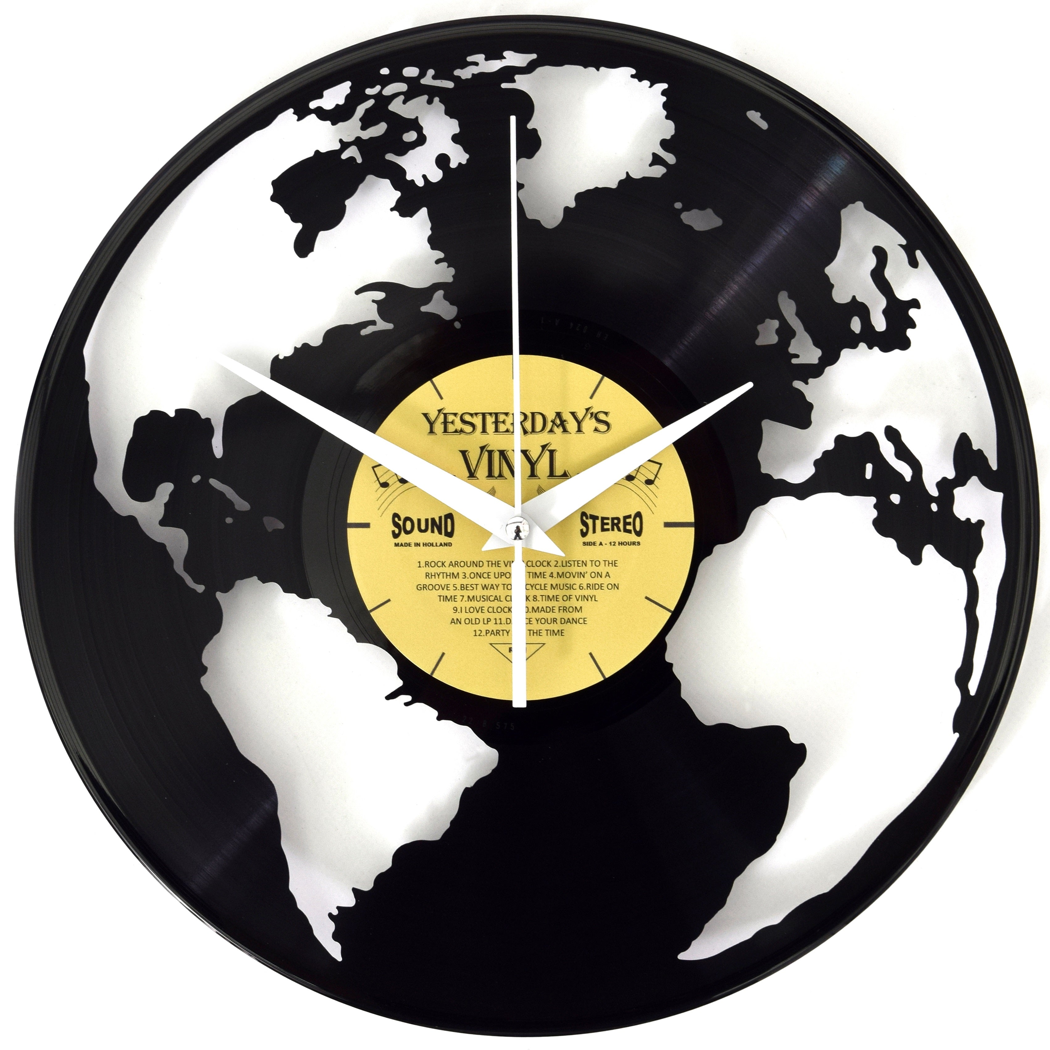 Buy Yesterday's Vinyl World Globe Wall Clock 30cm Online – Oh Clocks