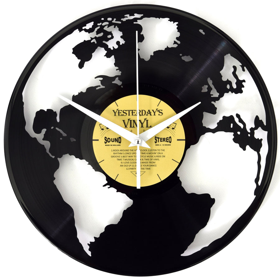 Yesterdays Vinyl World Globe Wall Clock 30cm 3316061 1