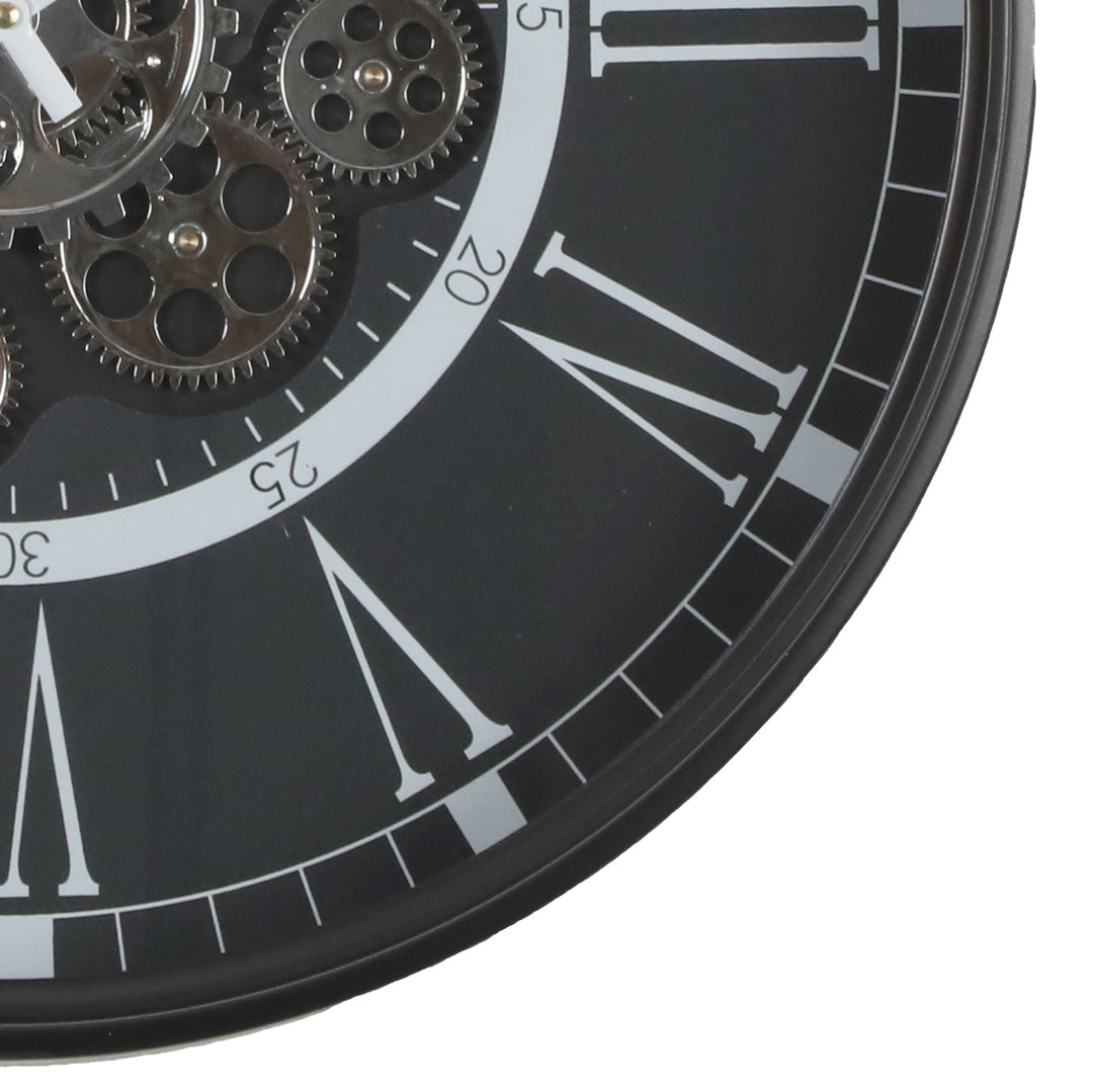 chilli decor london modern metal moving gears wall clock black 55cm TQ-Y680 4