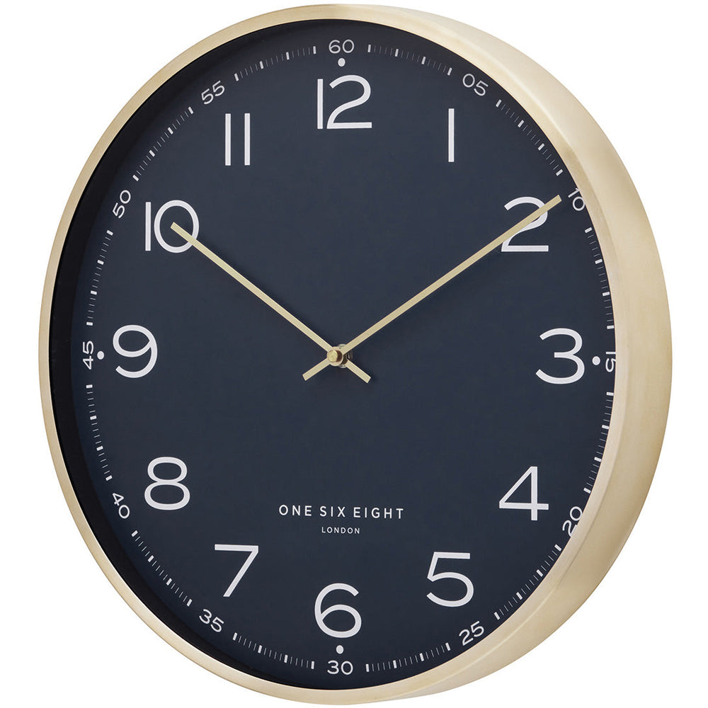 one six eight london austin metal wall clock petrol blue 40cm 23195 2