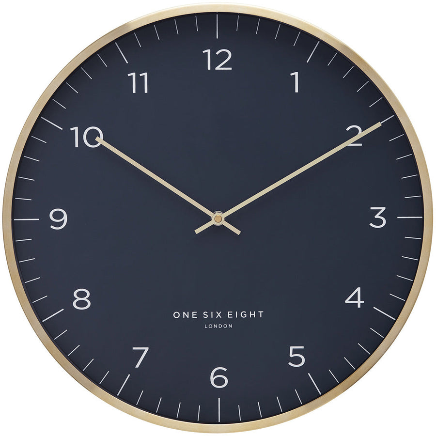 one six eight london henry metal wall clock petrol blue 40cm 23197 1