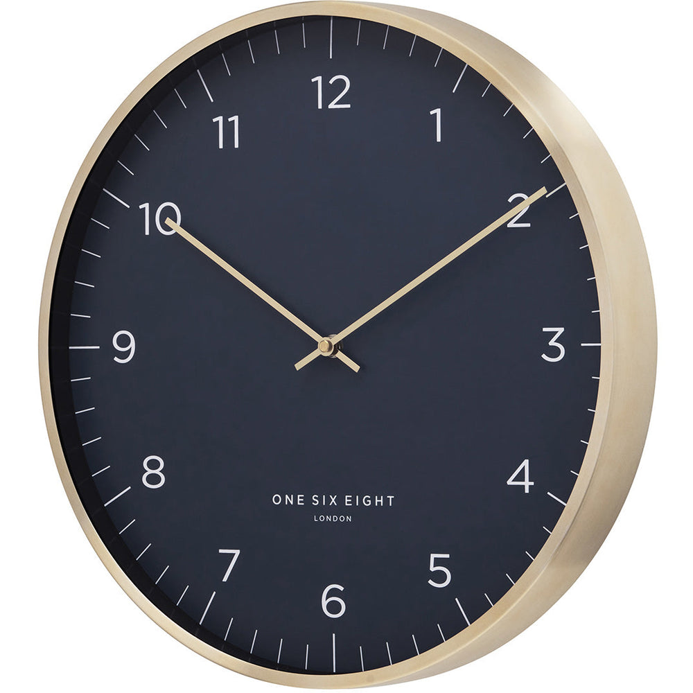 one six eight london henry metal wall clock petrol blue 40cm 23197 2