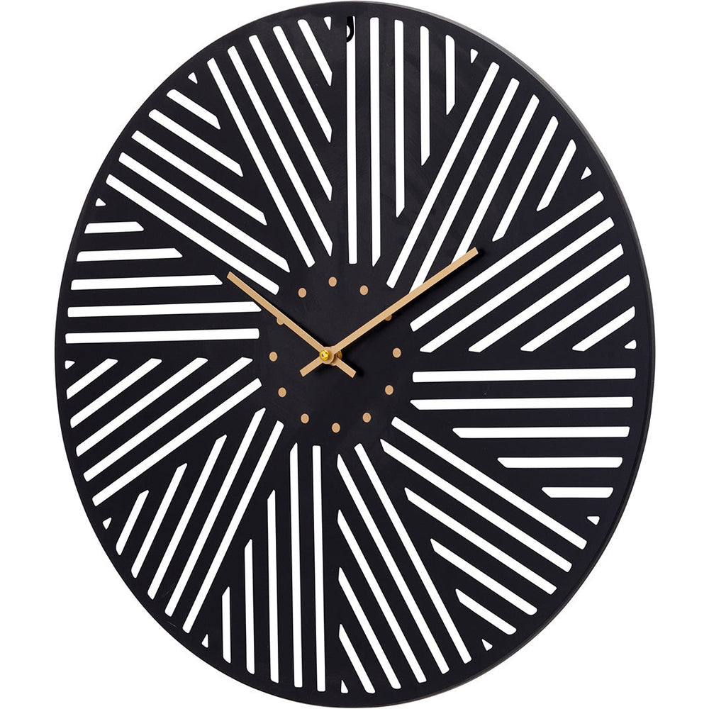 one six eight london jacob laser cut metal wall clock black 50cm 23184 2