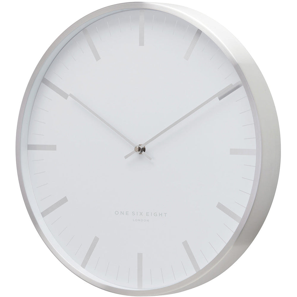 one six eight london jaz metal wall clock chrome 40cm 23199 2