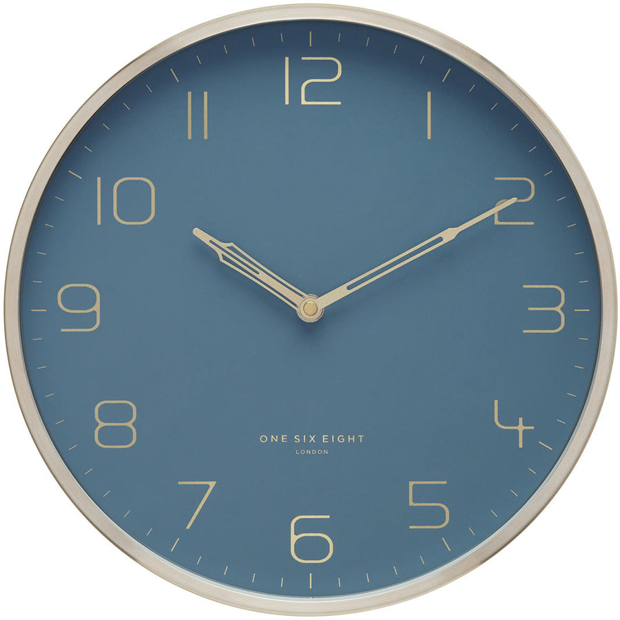 one six eight london lily metal wall clock dusty blue 30cm 23174 1