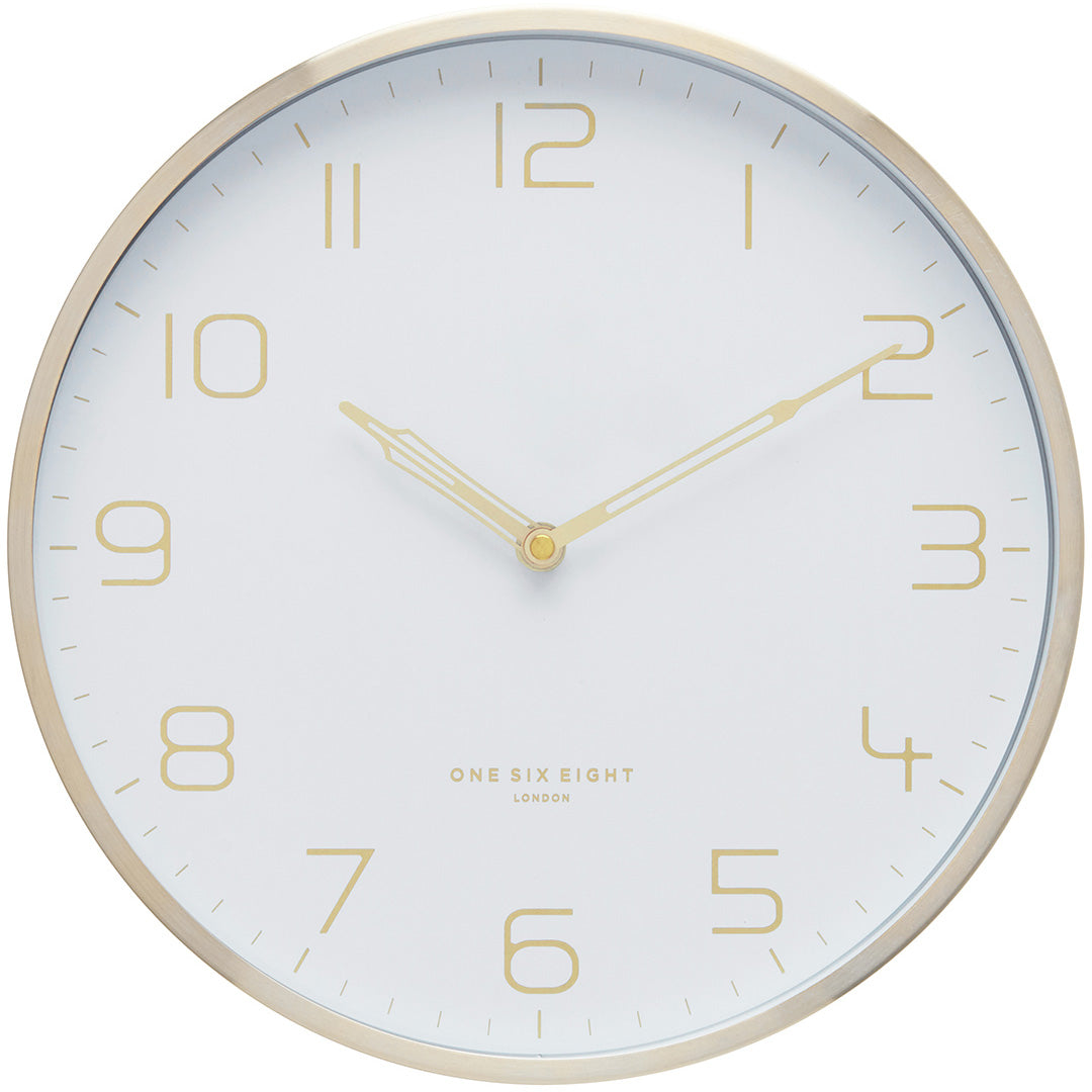 one six eight london lily metal wall clock white 30cm 23175 1