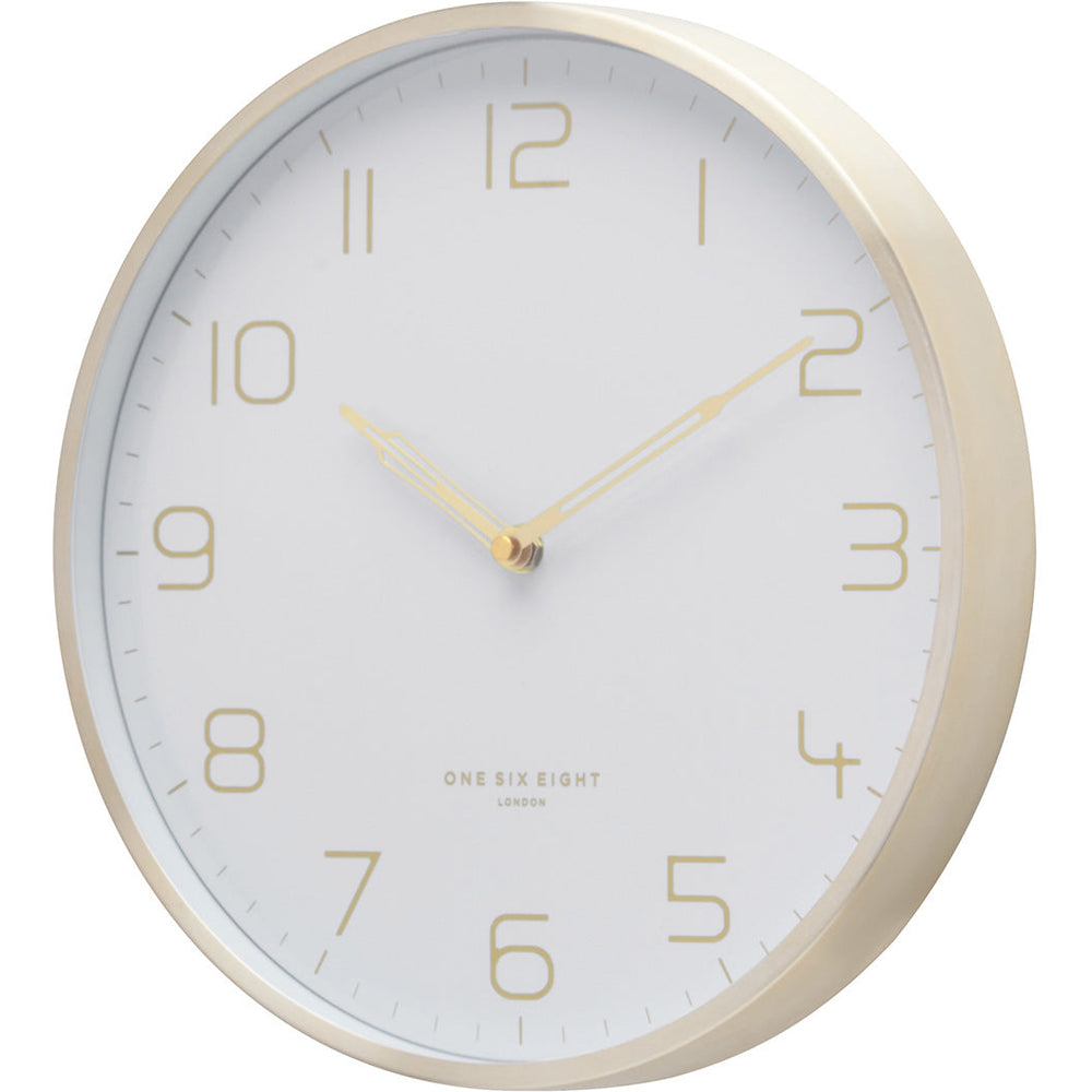 one six eight london lily metal wall clock white 30cm 23175 2