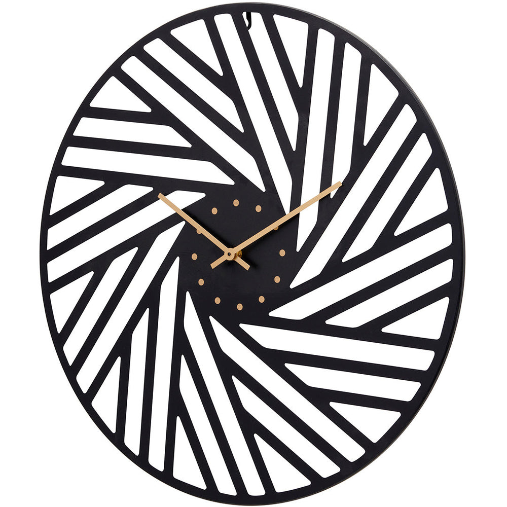 one six eight london sam laser cut metal wall clock black 50cm 23185 2