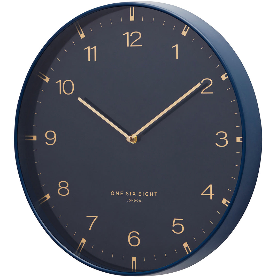 one six eight london sienna wall clock ocean blue 30cm 23180 2