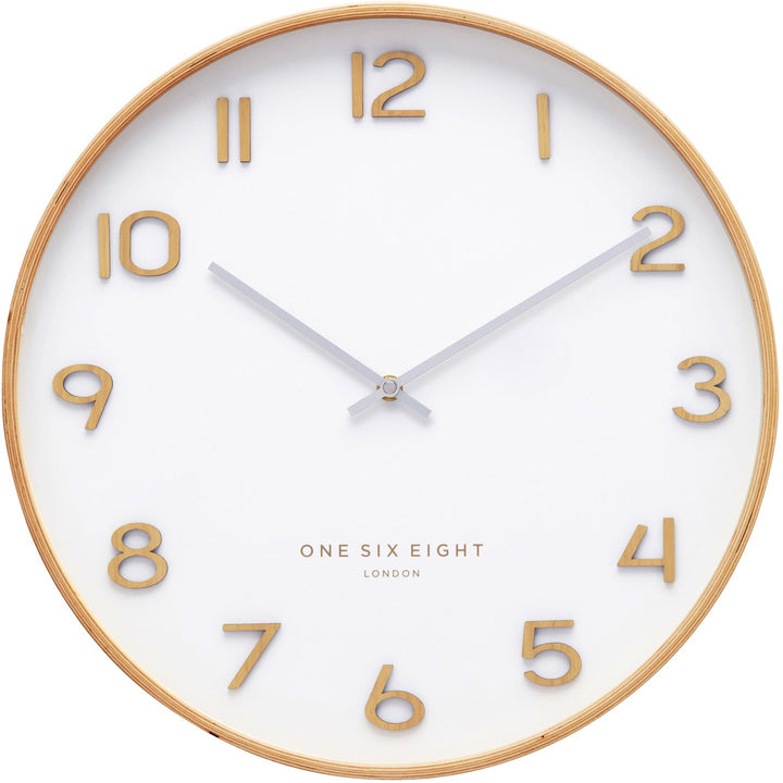one six eight london wallace wooden wall clock white 53cm 23193 1