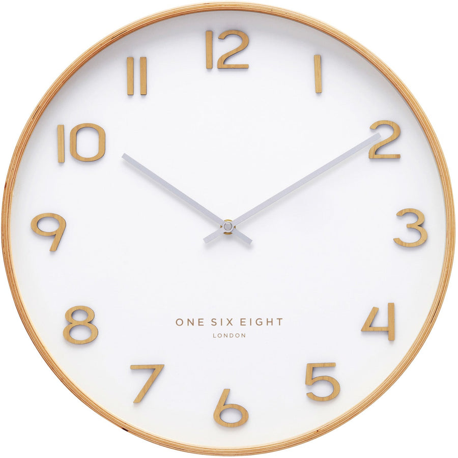 one six eight london wallace wooden wall clock white 53cm 23193 1