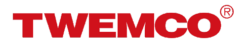 Red TWEMCO logo with a registered trademark symbol on a white background