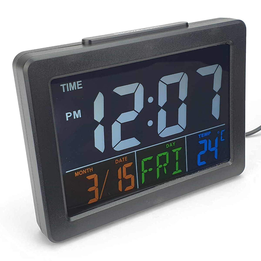 Checkmate Addyson Rainbow LED Alarm Clock Black 14cm VGW 2000B 1