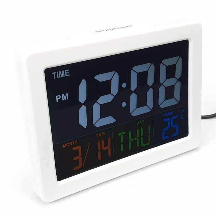 Checkmate Addyson Rainbow LED Alarm Clock White 14cm VGW 2000W 1