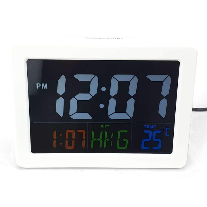 Checkmate Addyson Rainbow LED Alarm Clock White 14cm VGW 2000W 4