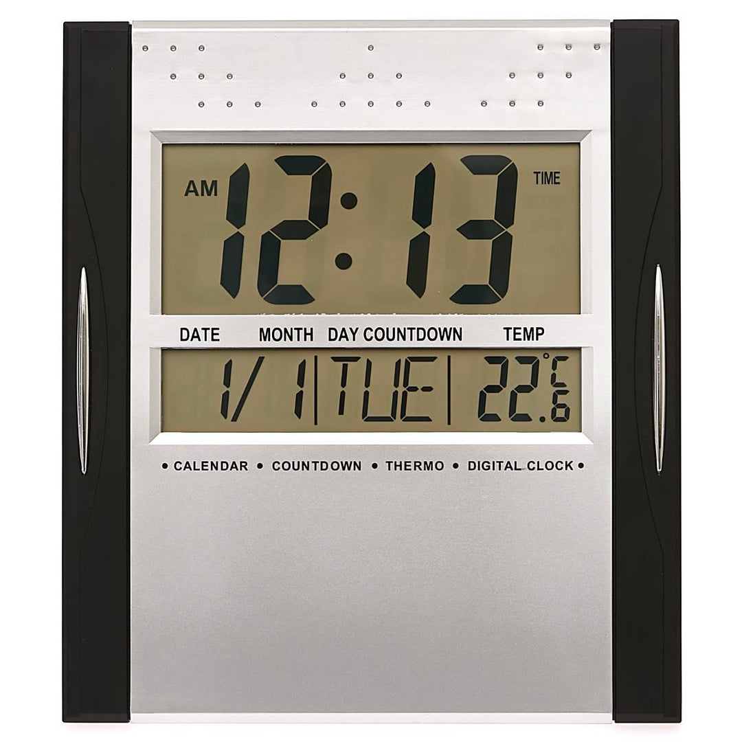 Checkmate Axelrod Multifunctional Digital Wall Clock Black 25cm VGW 608ABlack 1