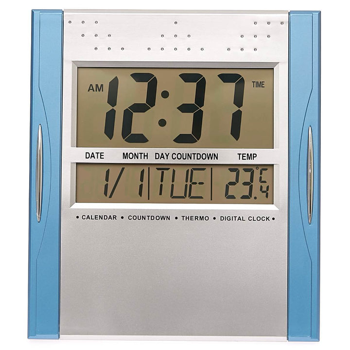 Checkmate Axelrod Multifunction Digital Wall or Desk Clock Blue 25cm VGW 608ABlue 1