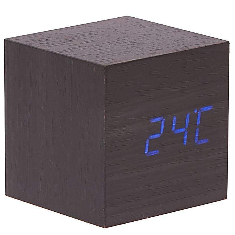 Buy Checkmate LED Wood Cube USB Desk Clock Blue 7cm Online – Oh Clocks