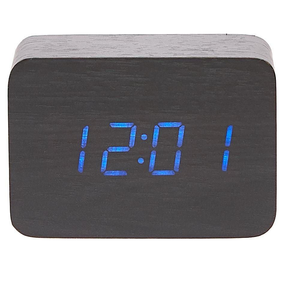 Checkmate LED Wood Cuboid Desk Clock Blue 10cm VGY 818B 14