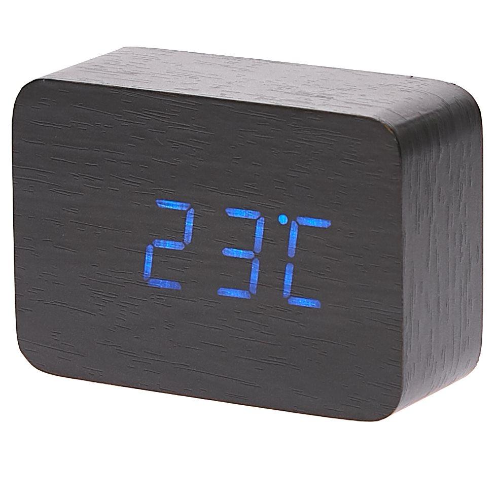 Checkmate LED Wood Cuboid Desk Clock Blue 10cm VGY 818B 15