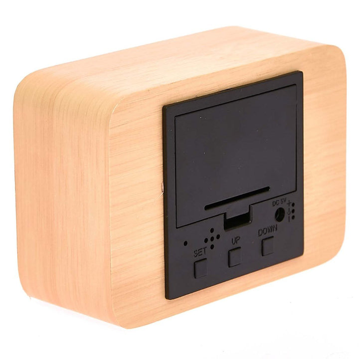 Checkmate LED Wood Cuboid Desk Clock Green 10cm VGY 818G 17