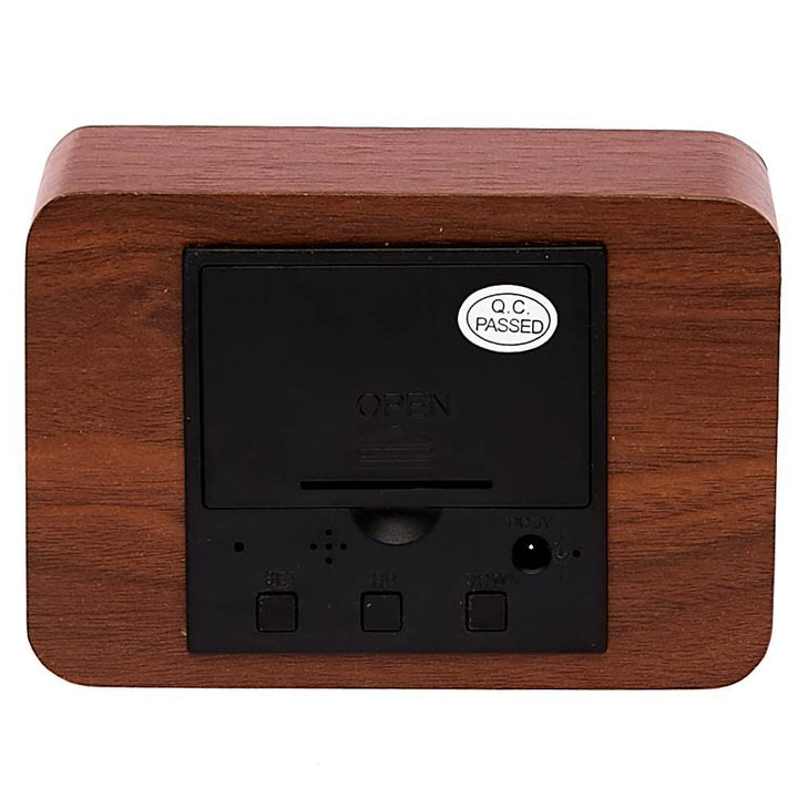 Checkmate LED Wood Cuboid Desk Clock Red 10cm VGY 818R 15