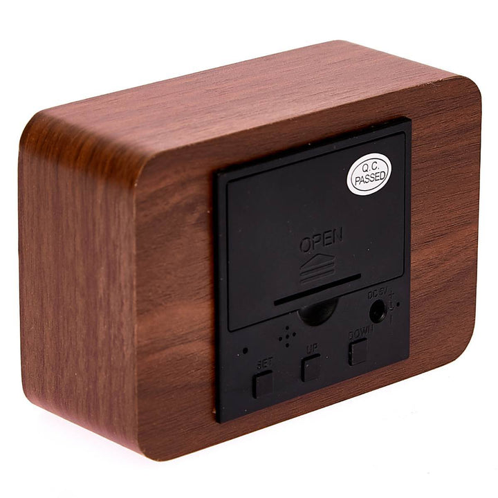 Checkmate LED Wood Cuboid Desk Clock Red 10cm VGY 818R 16