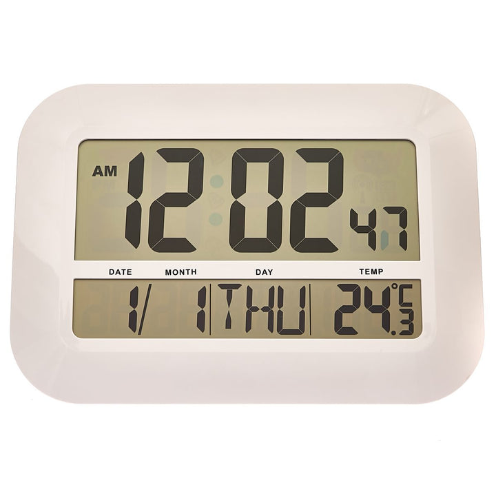 Checkmate Pearson Jumbo LCD Calendar Temperature Wall Clock 46cm VGW-809 Angle