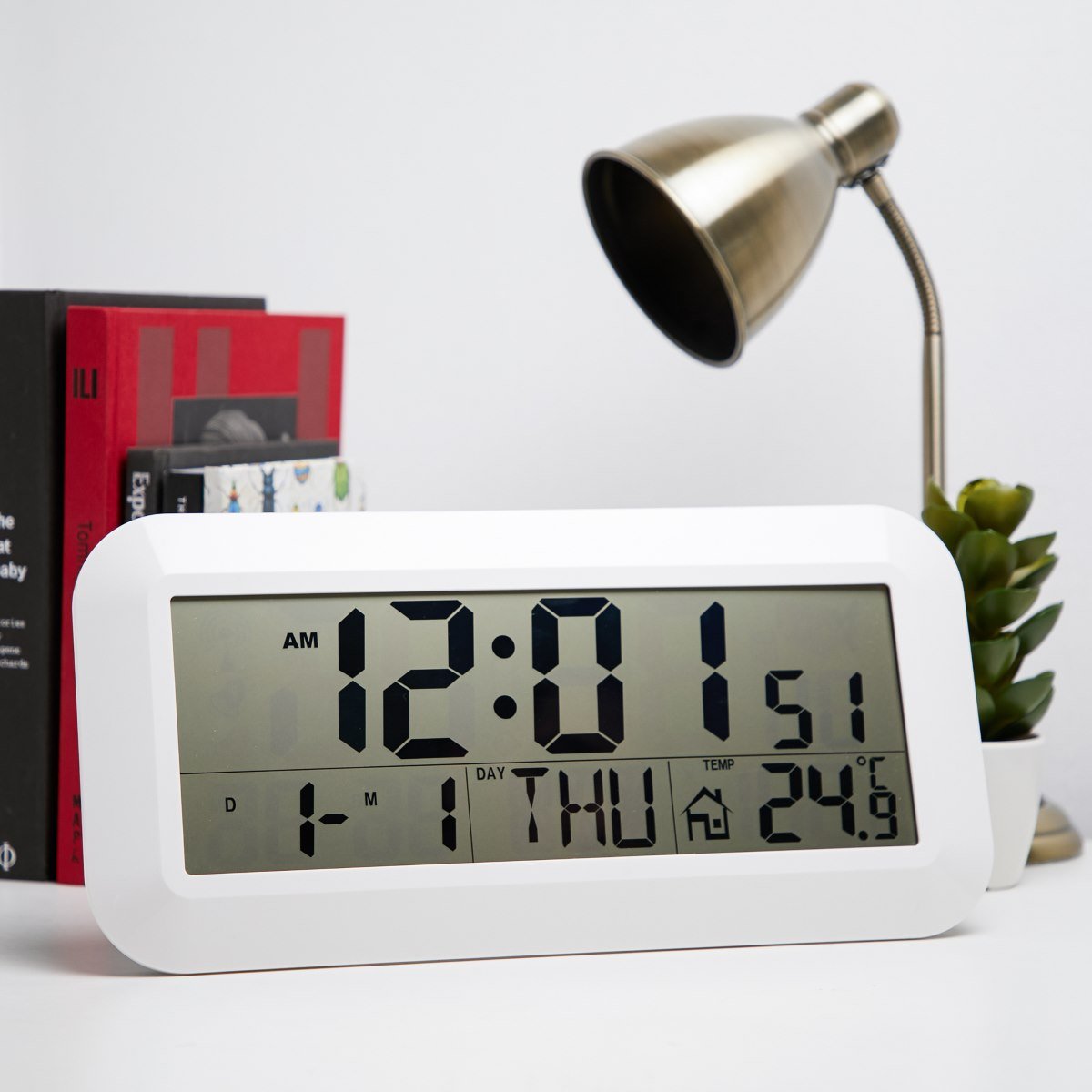 Checkmate Vision Checkmate Vision Jumbo LCD Calendar Temperature Wall Clock 42cm – Oh Clocks