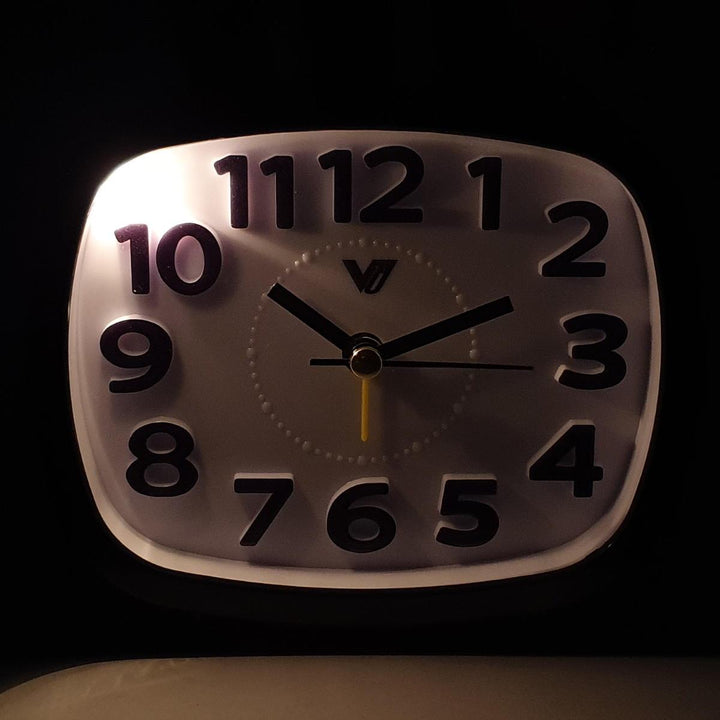 Victory Abigail 3D Number Alarm Clock White 12cm TTD 6199 WHI 6