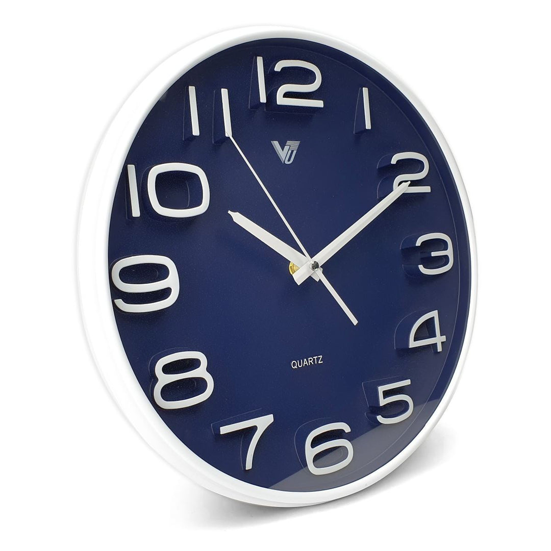 Victory Adelyn 3D Number Wall Clock Blue 33cm CWH 6711 BLU 1