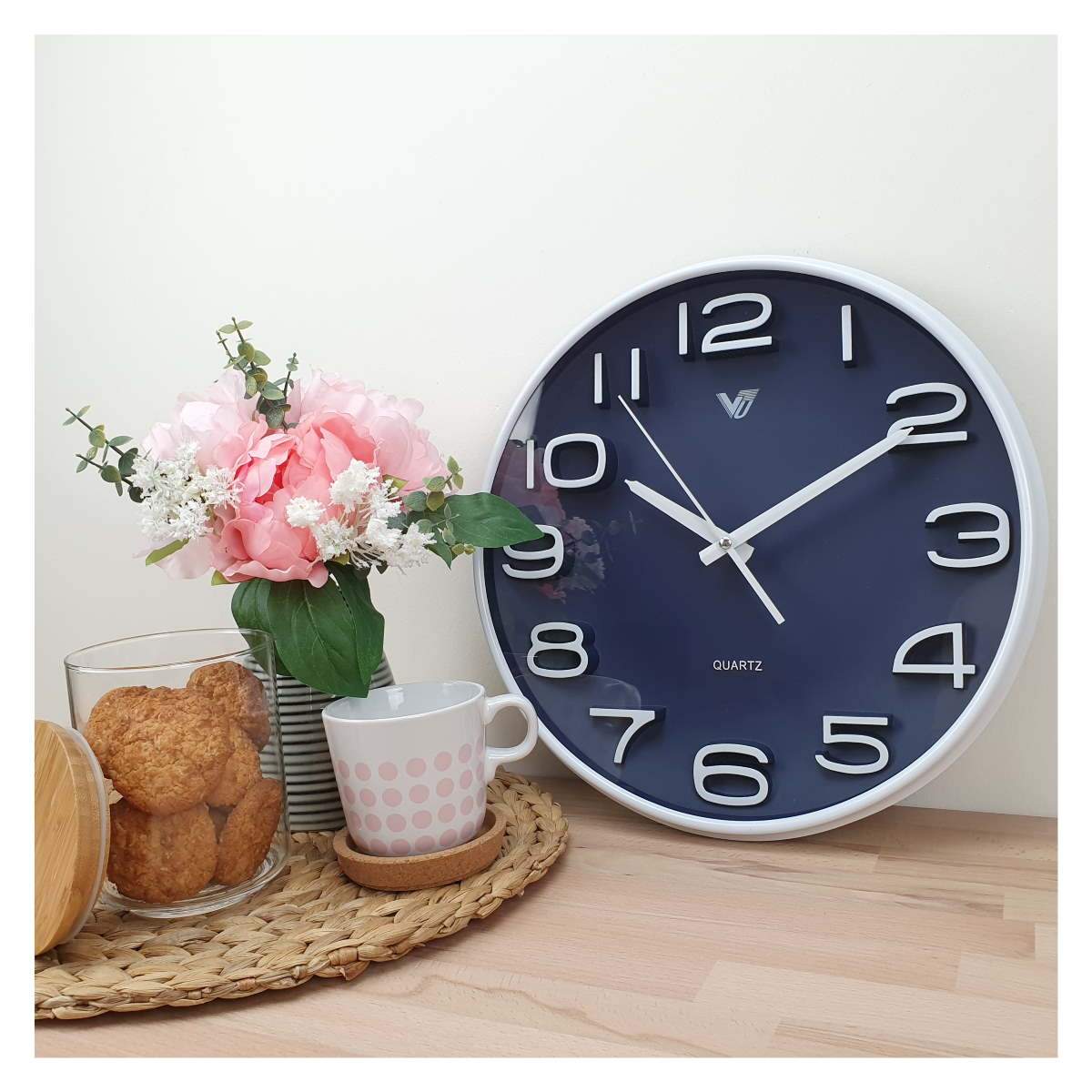 【公式サイト欠品中】BISLEY New WALL CLOCK [Blue] Laura Ashley Large Station Wall Clock Brookvale Dusky Seaspray