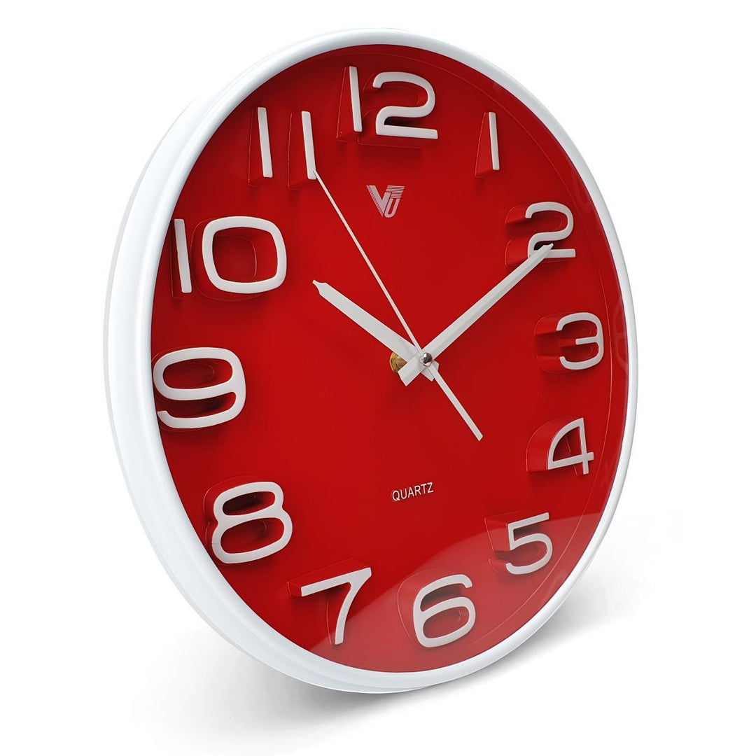 Victory Adelyn 3D Number Wall Clock Red 33cm CWH 6711 RED 1