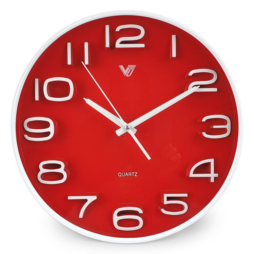 Victory Adelyn 3D Number Wall Clock Red 33cm CWH 6711 RED 6