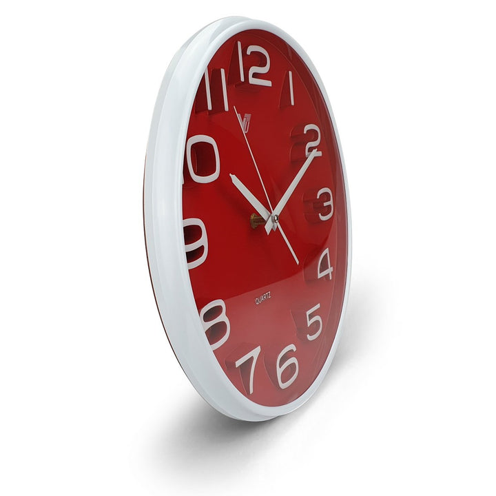 Victory Adelyn 3D Number Wall Clock Red 33cm CWH 6711 RED 2