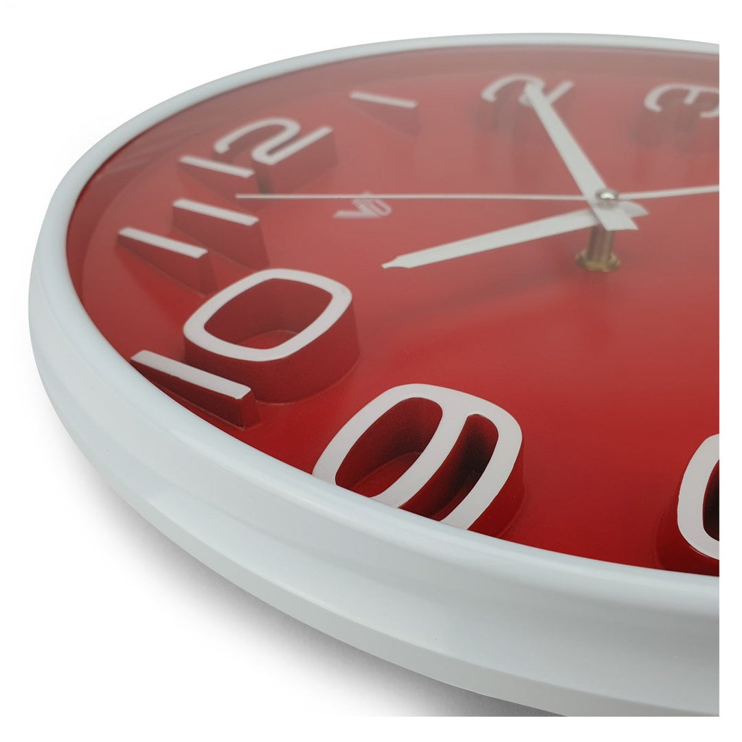 Victory Adelyn 3D Number Wall Clock Red 33cm CWH 6711 RED 3