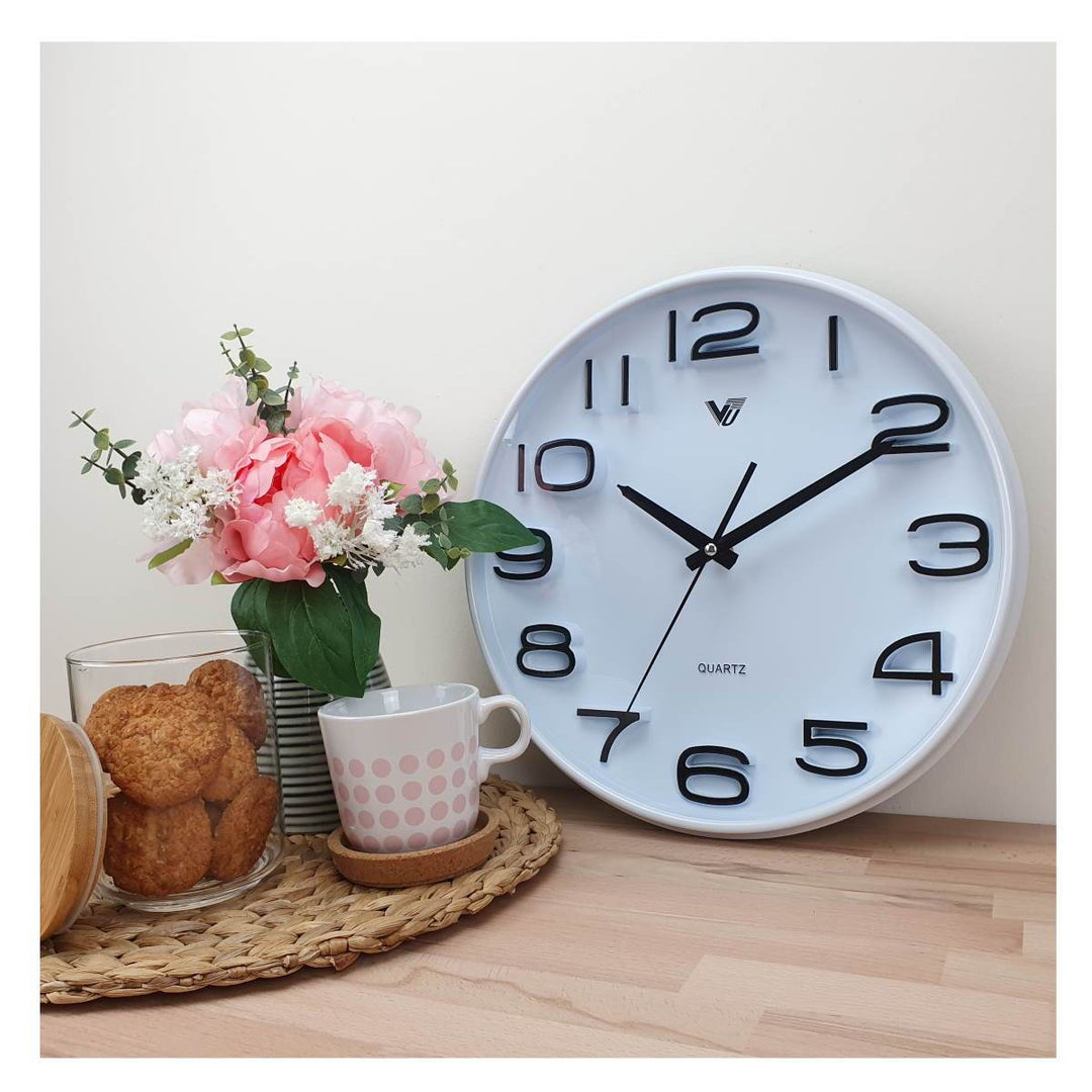 Victory Adelyn 3D Number Wall Clock White 33cm CWH 6711 WHI 5