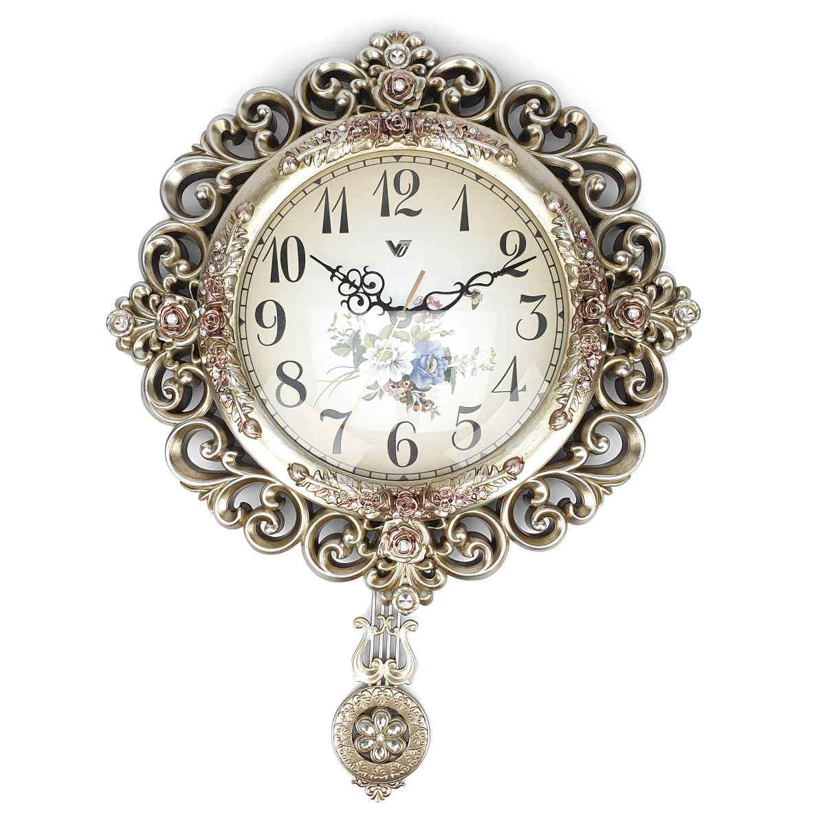 Buy Bernice Pendulum Wall Clock Silver 42cm Online – Oh Clocks