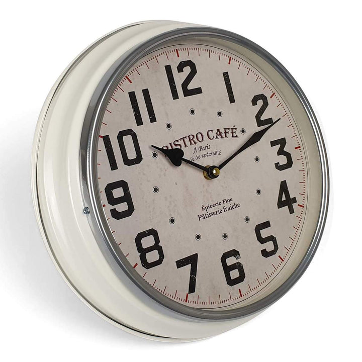 Victory Bistro Cafe Classic Metal Wall Clock White 31cm CHH 633 1
