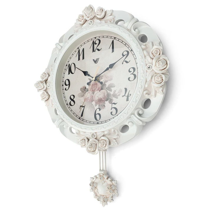 Victory Bronwen Pendulum Wall Clock White 39cm CSS 249 1